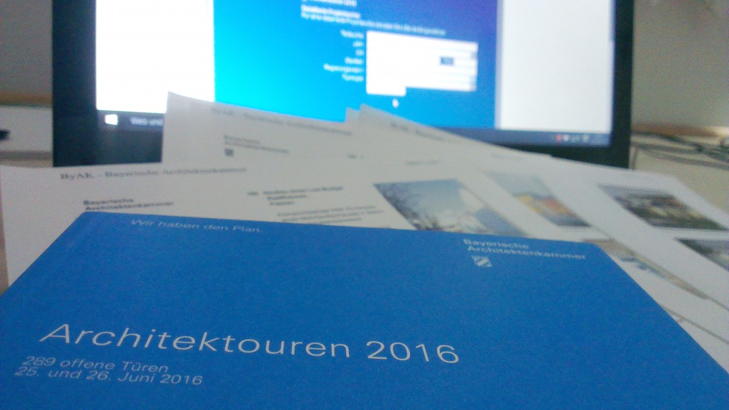 Architektouren 2016 Booklet und Datenbank