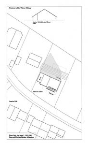 Verschattungsstudie zu Haus Polz mit dem Beispiel Verschattung im Winter zur Mittagszeit.